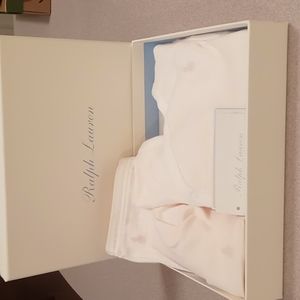 Polo Ralph Lauren Organic Cotton Top & Pant Set & Hat.  New in Gift Box 9 months